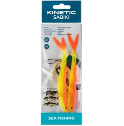 Kinetic Sabiki Soft Tail UV - Gul/Orange Fire Tail